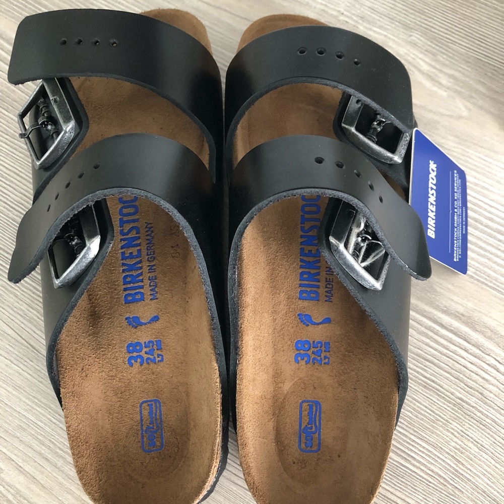 New Birkenstock size 38 Soft Footbed, Amalfi Black